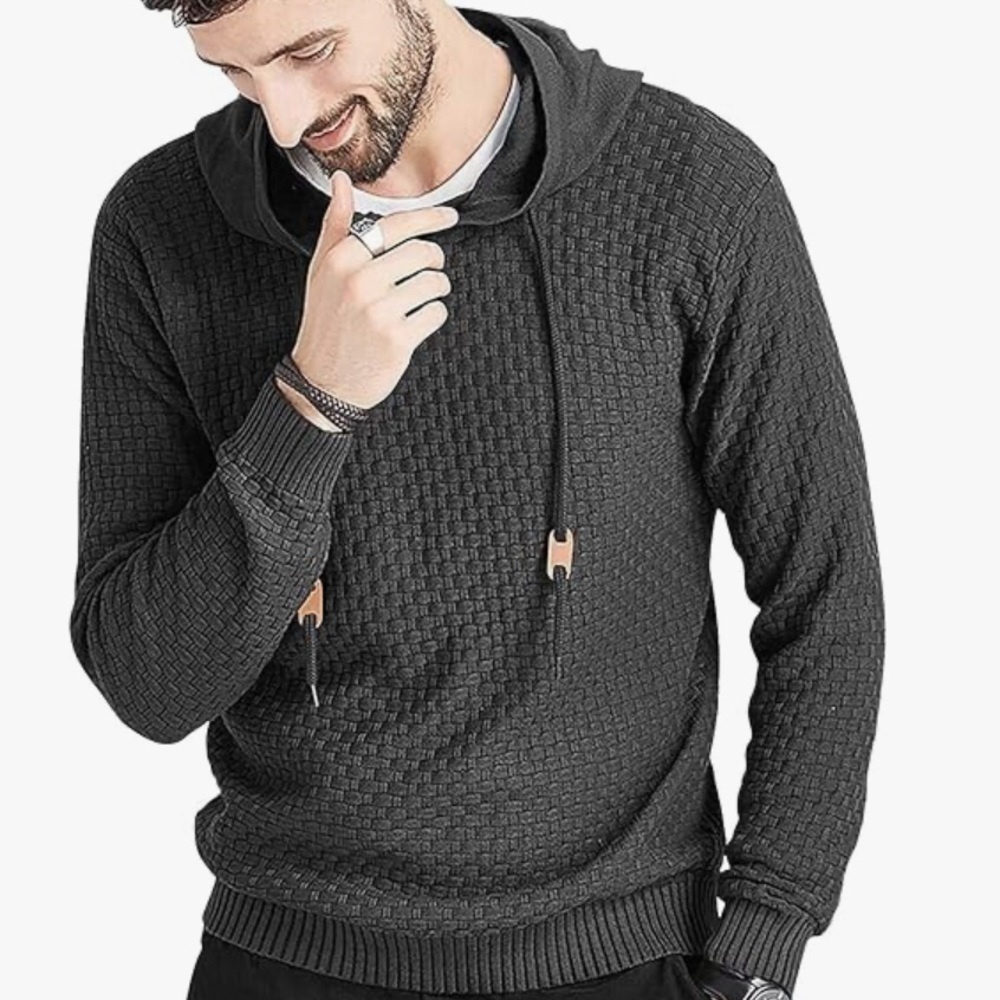 Men’s Sweatshirt We1Fit Hooded Sweater Waffle Knit Pullover Navy Size-XXL NWT